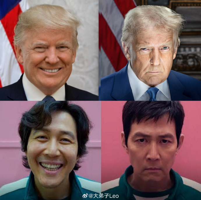 特朗普版《鱿鱼游戏》对比照_https://www.izongheng.net_影像记录_第1张
